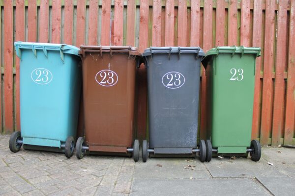 End Council to Trial Glow-in-the-Dark Wheelie Bins wheelie bin, garbage, rubbish, waste, dustbin, paper, plastic, blue, green, grey, brown, recycling, disposal, refuse container, lineup, trash can, environmental, service, separation, collection, line up, wheelie bin, garbage, dustbin, dustbin, dustbin, dustbin, dustbin, recycling, recycling, recycling, recycling, trash can